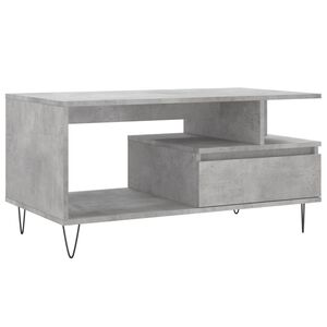 vidaXL Table basse Gris b&eacute;ton 90x49x45 cm Bois d'ing&eacute;nierie