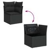 vidaXL Salon de jardin 7 pcs avec coussins noir r&eacute;sine tress&eacute;e