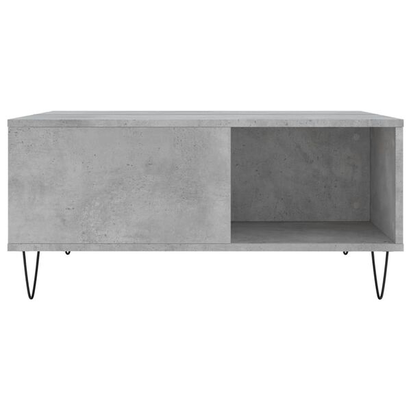 vidaXL Table basse gris b&eacute;ton 80x80x36,5 cm bois d'ing&eacute;nierie