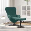 vidaXL Chaise &OElig;uf avec Pouf Vert fonc&eacute; 63 x 73 x 90 cm Velours
