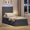 vidaXL Lit avec rangement et LED Gris fonc&eacute; 90 x 190 cm Polyester