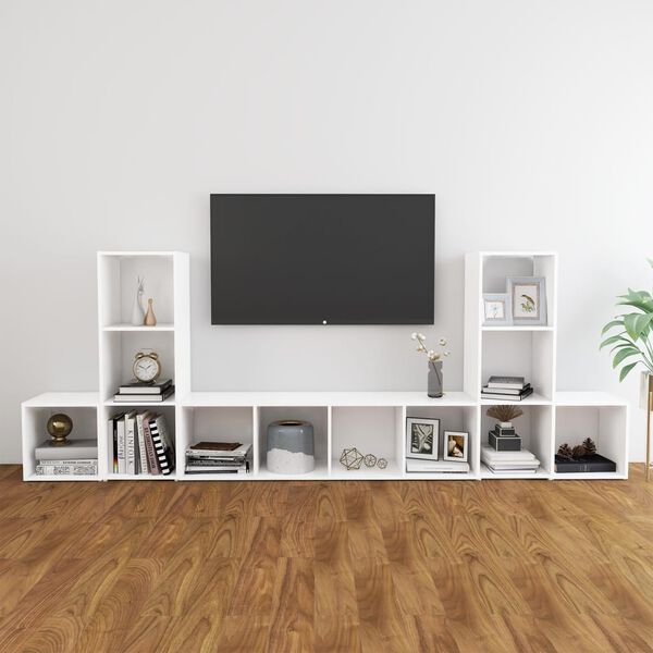 vidaXL Ensemble de meubles TV 5 pcs Blanc Bois d'ingénierie