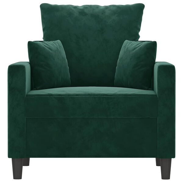 vidaXL Fauteuil Vert fonc&eacute; 60 cm Velours