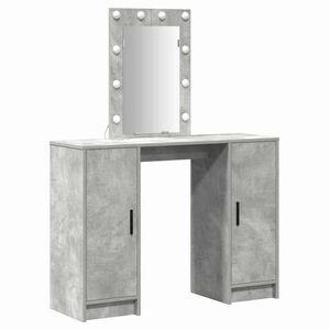 vidaXL Table de Toilette avec stockage Gris clair 102 x 33 x 135 cm