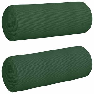 vidaXL Coussins d'accent 2 pcs Vert fonc&eacute; &Oslash; 25 x 70 cm