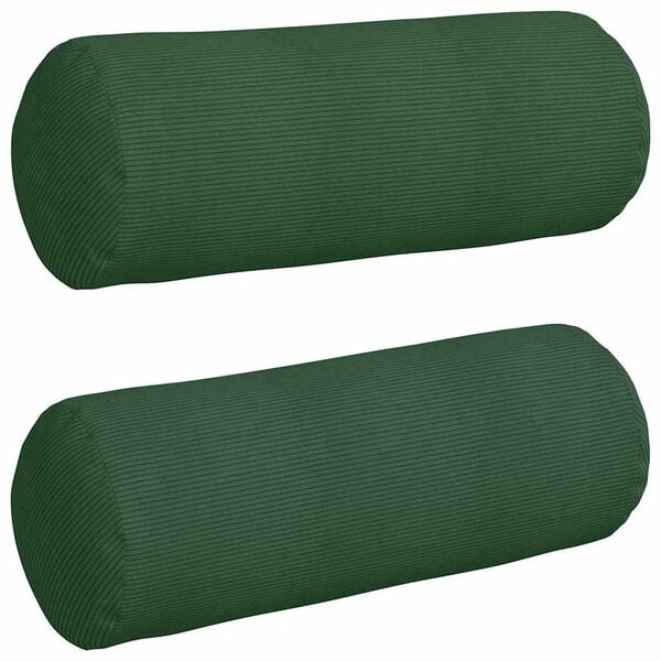 vidaXL Coussins d'accent 2 pcs Vert foncé Ø 25 x 70 cm