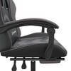 vidaXL Chaise de jeu pivotante et repose-pied Noir et gris Similicuir