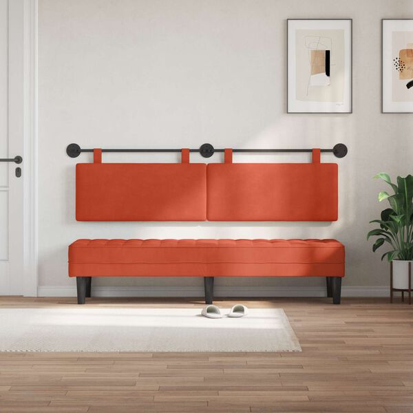 vidaXL T&ecirc;te de lit suspendue Uni Rouge orange 190 x 55 x 5 cm