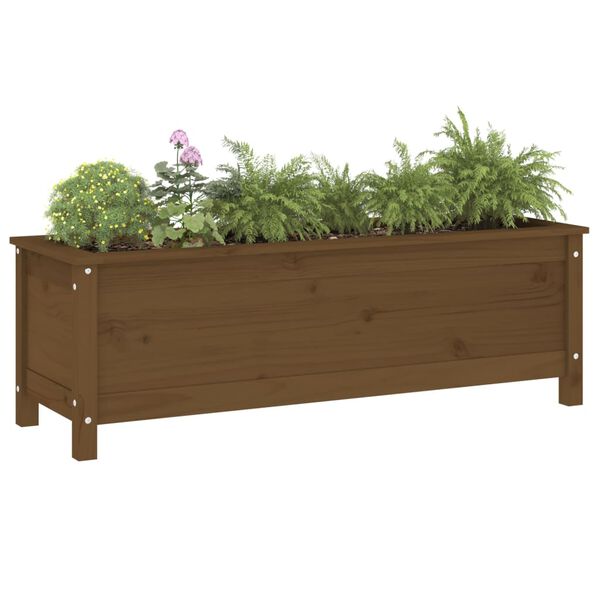 vidaXL Lit sur&eacute;lev&eacute; de jardin brun miel 119,5x40x39 cm bois pin massif