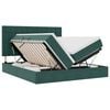 vidaXL Lit de Rangement avec matelas Vert fonc&eacute; 180 x 200 cm Velours
