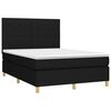 vidaXL Sommier &agrave; lattes de lit avec matelas Noir 140x190 cm Tissu