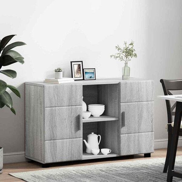 vidaXL Buffet Gris Sonoma 88,5 x 30,5 x 55,5 cm Bois d'ing&eacute;nierie
