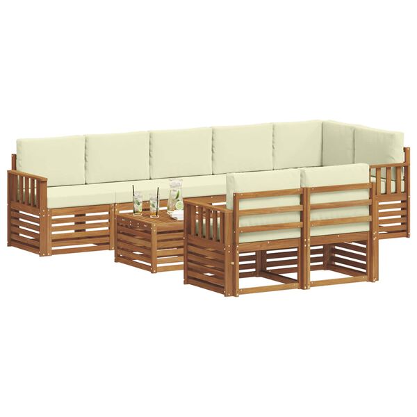 vidaXL Ensembles de canap&eacute;s avec coussin 9 pcs Naturel et Cr&egrave;me