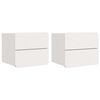 vidaXL Table de chevet 2 pcs Blanc 39 x 34 x 33 cm Bois de pin massif