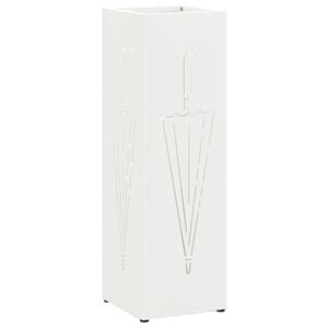 vidaXL Stand de Parapluie de Pluie Blanc 15,5 x 15,5 x 49 cm Acier