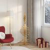 vidaXL Arbre de No&euml;l en bois Marron 150 cm Bois massif en pin