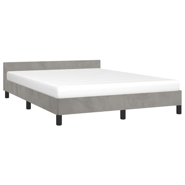 vidaXL Cadre de lit sans matelas gris clair 140x190 cm velours