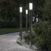 vidaXL Bornes lumineuses avec d&eacute;tecteur et prise lot de 3 110 cm acier inoxydable IP44