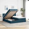 VidaXL Cadre de lit ottoman avec matelas bleu fonc&eacute; 160x200 cm velours