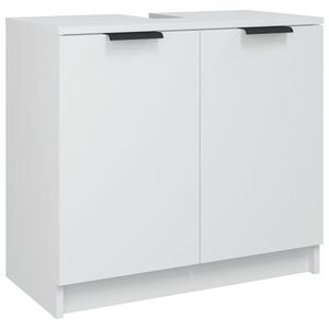 vidaXL Armoire salle de bain Blanc 64,5x33,5x59 cm Bois d'ing&eacute;nierie