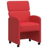 vidaXL Chaises de Salle &agrave; Manger avec Roues 2 pc Simili cuir Rouge