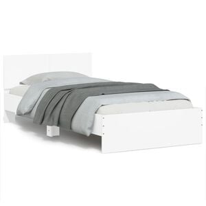 vidaXL Cadre de lit sans matelas avec t&ecirc;te de lit blanc 100x200 cm