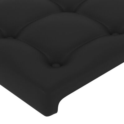 vidaXL Tête de lit avec oreilles Noir 183x23x118/128 cm Similicuir