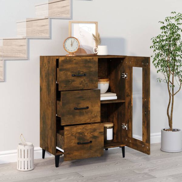 vidaXL Buffet ch&ecirc;ne fum&eacute; 69,5x34x90 cm bois d'ing&eacute;nierie