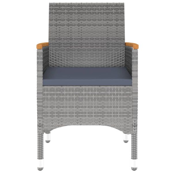 vidaXL Ensemble à manger de jardin 5 pcs Résine tressée Gris