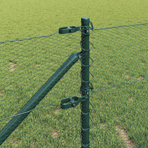 vidaXL Poteau de cl&ocirc;ture. Vert 10 x 0,6 m (maille de 13 mm)