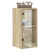 vidaXL Armoire lat&eacute;rale avec portes en verre ch&ecirc;ne sonoma 35x37x75,5cm