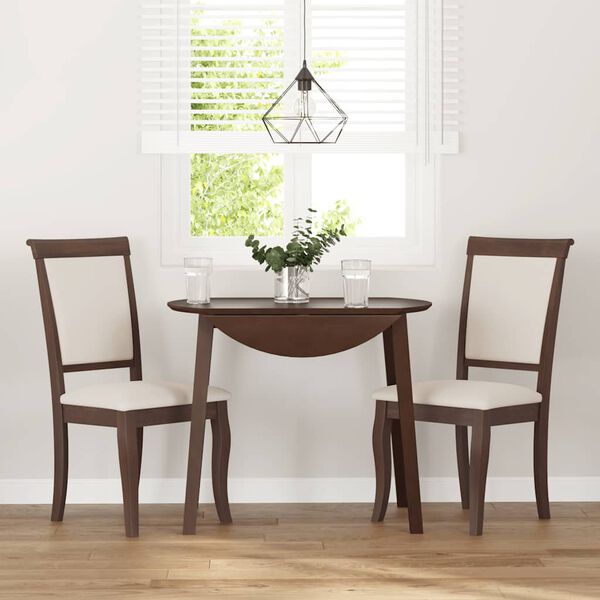 vidaXL Chaises à manger coussins 2 pcs marron bois massif caoutchouc