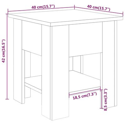 vidaXL Table basse Chêne sonoma 40x40x42 cm Bois d'ingénierie