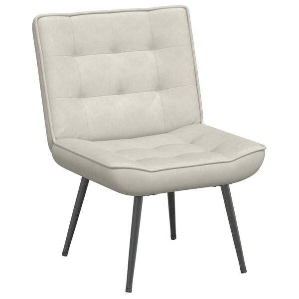 vidaXL Chaise de relaxation cr&egrave;me 64x74x84 cm velours