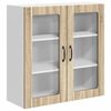 vidaXL Cabinet en verre mural LUCCA Ch&ecirc;ne Sonoma 80 x 31 x 80 cm