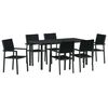 vidaXL Ensemble de salle &agrave; manger pour jardin 7 pc Noir