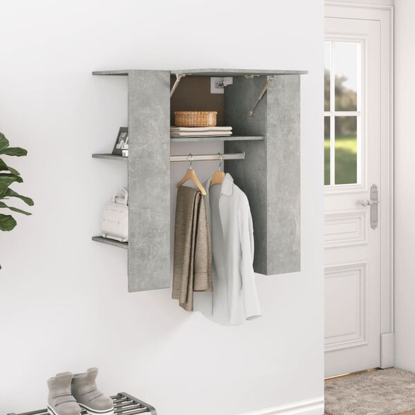 vidaXL Armoire de couloir Gris béton 97,5x37x99 cm Bois d'ingénierie