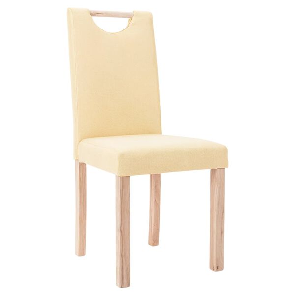 vidaXL Chaises &agrave; manger lot de 2 cr&egrave;me tissu