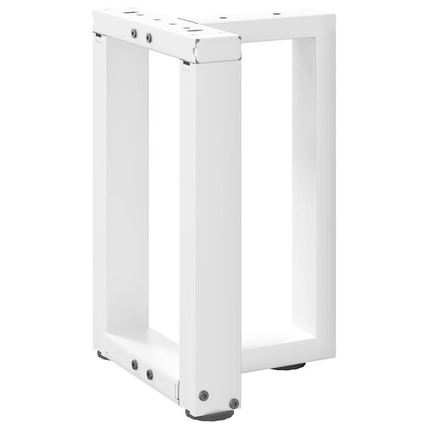 vidaXL Pieds de table basse en T, 2 pi&egrave;ces, blanc, 28 x 25 x (42-43) cm, acier