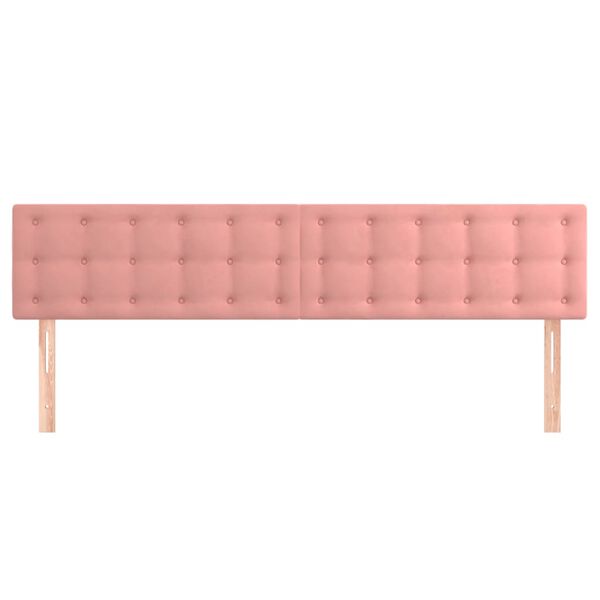 vidaXL T&ecirc;tes de lit 2 pcs Rose 90x5x78/88 cm Velours