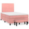 vidaXL Sommier &agrave; lattes de lit avec matelas rose 120x190 cm velours