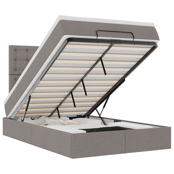 VidaXL Cadre de lit ottoman avec matelas taupe 120x190 cm tissu