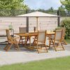 vidaXL Ensemble &agrave; Manger de jardin 7pcs bois d'acacia solide textil&egrave;ne