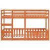 vidaXL Lit superposé cire marron 75x190 cm bois de pin massif