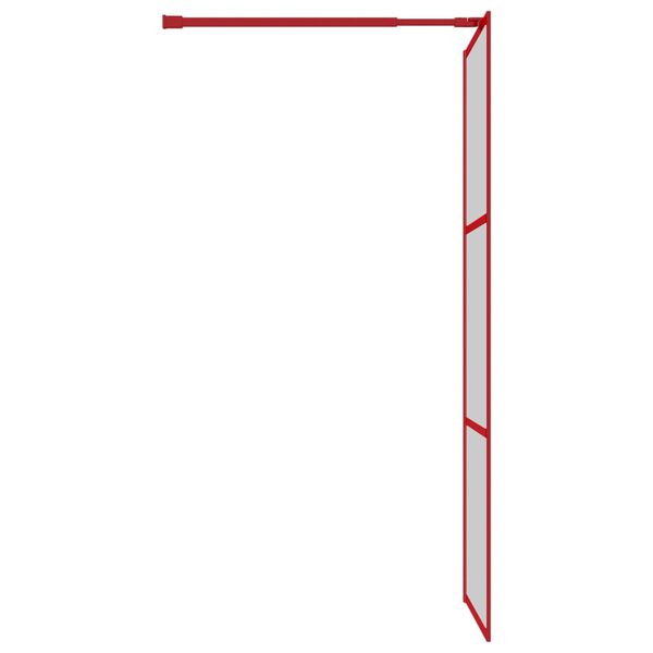 vidaXL Paroi de douche avec verre ESG transparent rouge 90x195 cm
