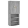 vidaXL Buffet haut Sonoma gris 69,5x34x180 cm Bois d'ing&eacute;nierie