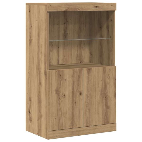 vidaXL Buffet LED Marron 60 x 37 x 100 cm Bois d'ing&eacute;nierie