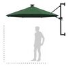 vidaXL Parasol mural de jardin avec LED 300 cm vert