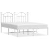vidaXL Cadre de lit métal sans matelas et tête de lit blanc 135x190 cm