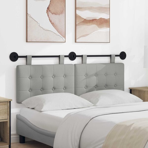 vidaXL T&ecirc;te de lit suspendue Gris nuage 150 x 55 x 5 cm tissu